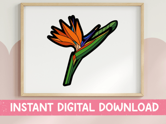 Bird of Paradise Flower Sticker: Graphics for T-Shirt Designs