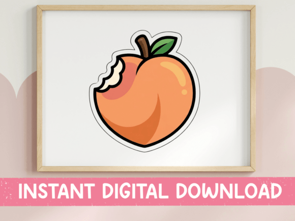 Bitten Peach Sticker