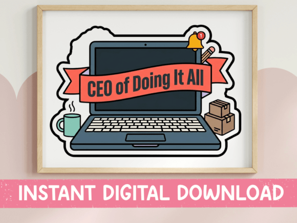 CEO of Doing It All Laptop Sticker Graphics