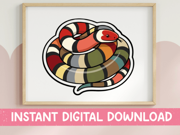 Coiled Coral Snake Sticker: Bold Graphics for T-Shirt Designs