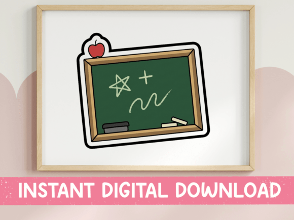 Cute Classroom Chalkboard Sticker Graphics for T-Shirt Designs