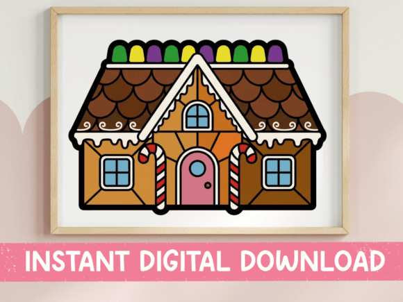 Cute Gingerbread House Sticker Design Graphics