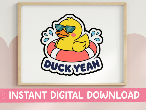 Duck Yeah Sunglasses Pool Duck Sticker Graphics