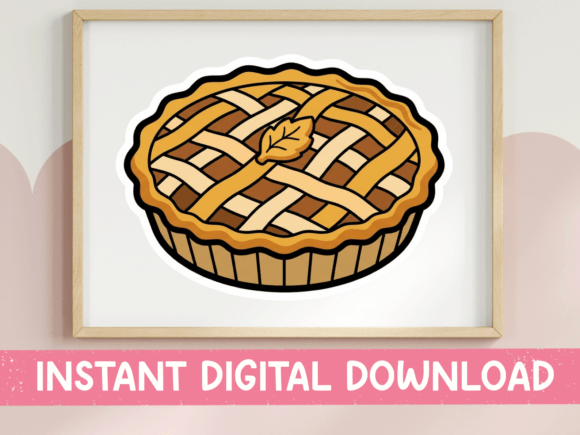 Lattice Pie Fall Baking Sticker: Graphics for T-Shirt Designs & Local Branding