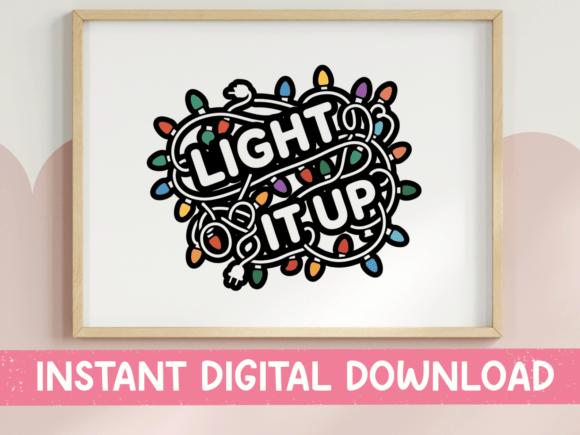 Light It Up Christmas Lights Sticker: Graphics for Bold T-Shirt Designs