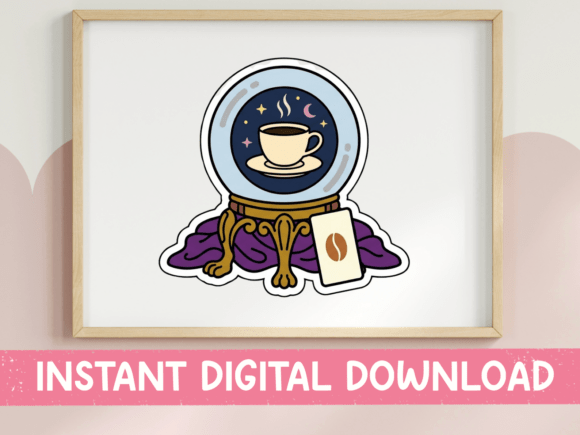 Mystical Coffee Crystal Ball Sticker Graphics