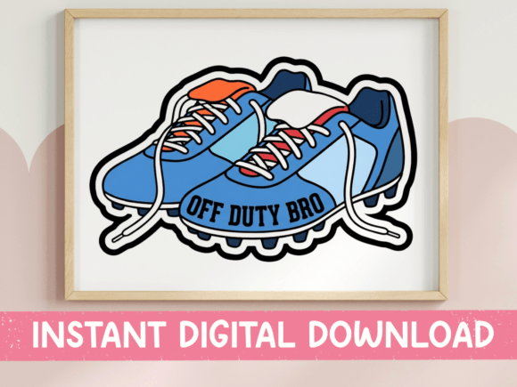 Off Duty Bro Soccer Cleats Sticker: Graphics for T-Shirt Designs
