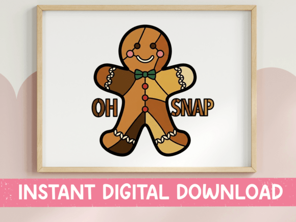 Oh Snap Gingerbread Man Sticker: Graphics for T-Shirt Designs