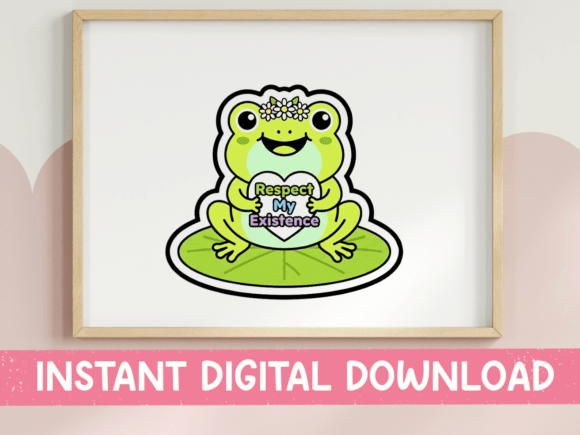 Respect My Existence Frog Sticker
