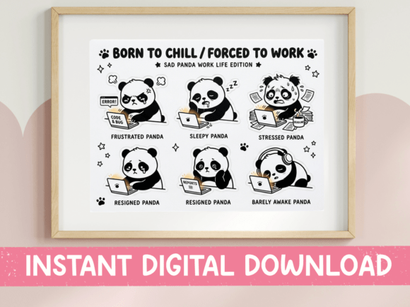 Sad Panda Work Life SVG for Graphics and T-Shirt Designs