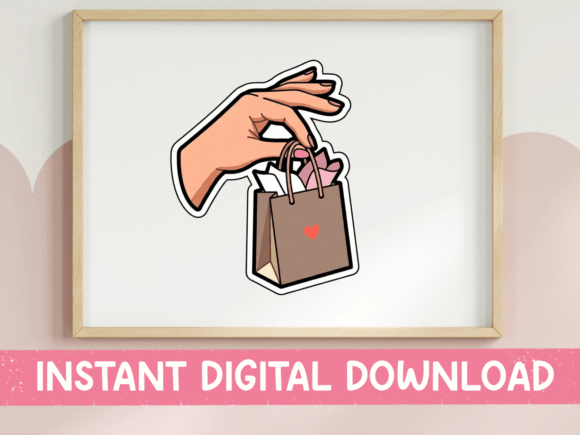 Shopping Bag Hand Sticker Gift Bag Graphics