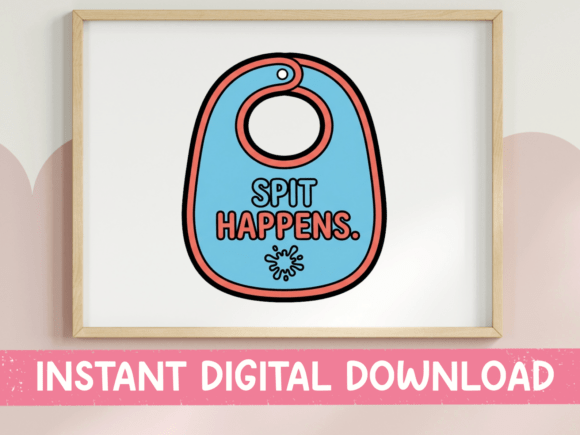 Spit Happens Baby Bib Sticker