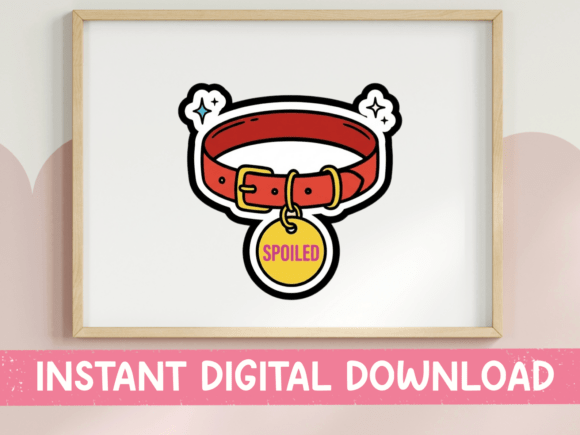 Spoiled Dog Collar Sticker Design