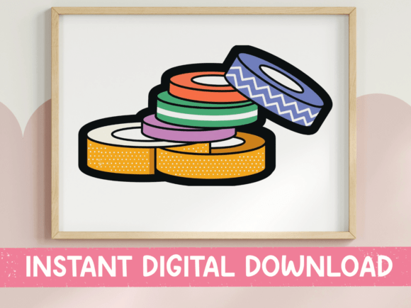 Washi Tape Stack Sticker Design: Graphics for T-Shirt Designs
