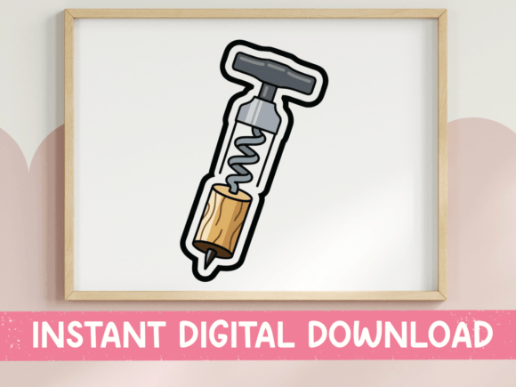 Wine Corkscrew Sticker Design: Graphics for T-Shirt Designs